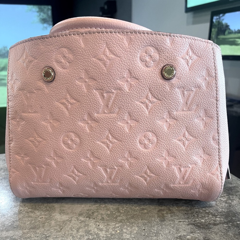 Louis Vuitton Montaigne Bb Pink Calfskin Satchel Monogram Empreinte 🎀❤️😍